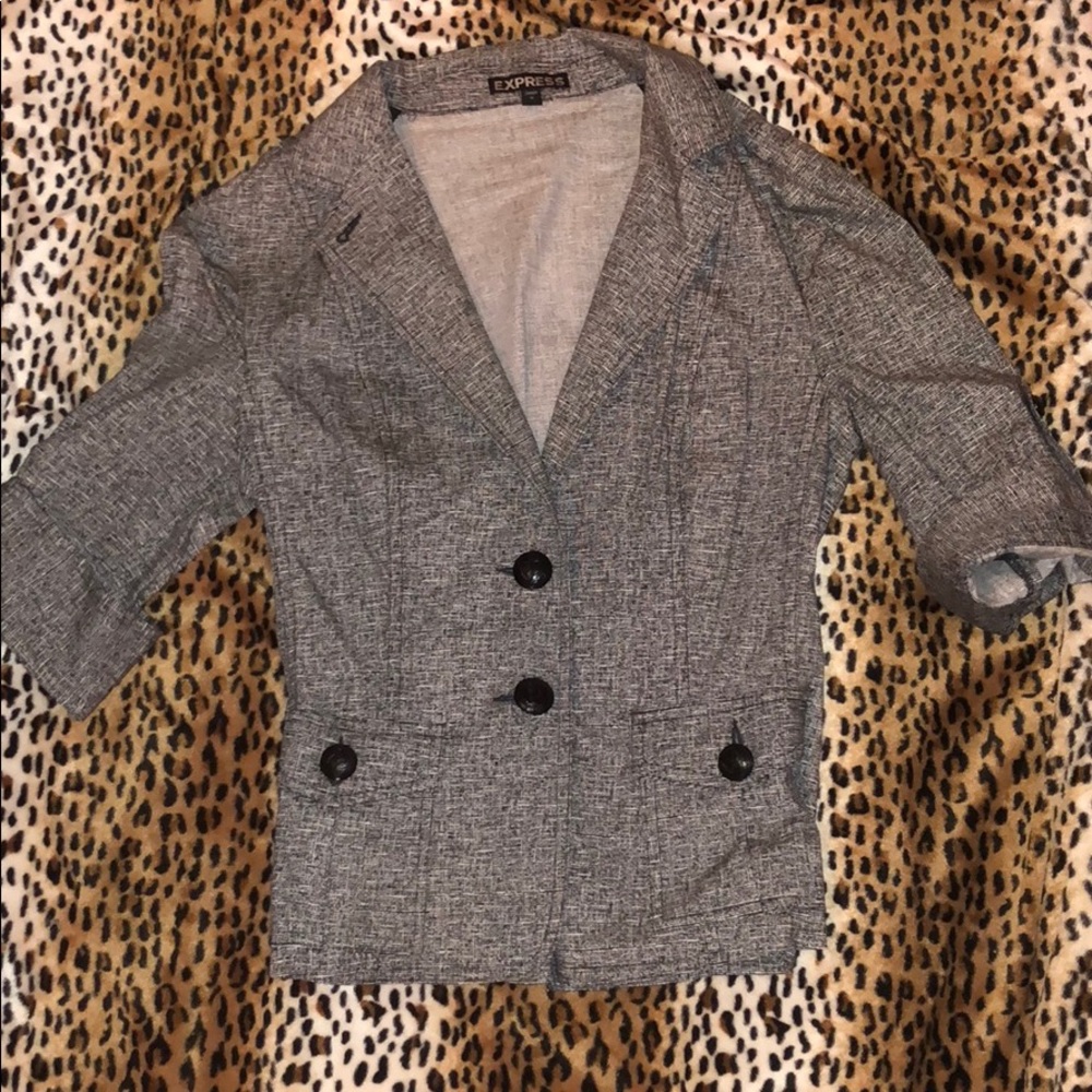 Express top size 0 black white button up XS jacket